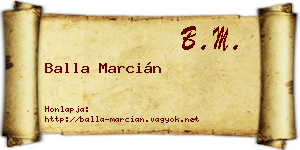 Balla Marcián névjegykártya